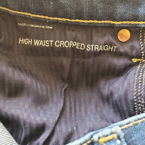 7 For All Mankind High Waist Cropped Straight Leg Jeans - Picture 5 of 7